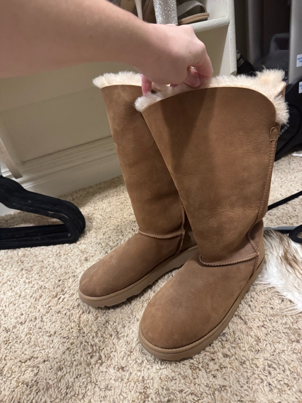 UGG Tall Shearling-Lined Boots - Chestnut Brown
